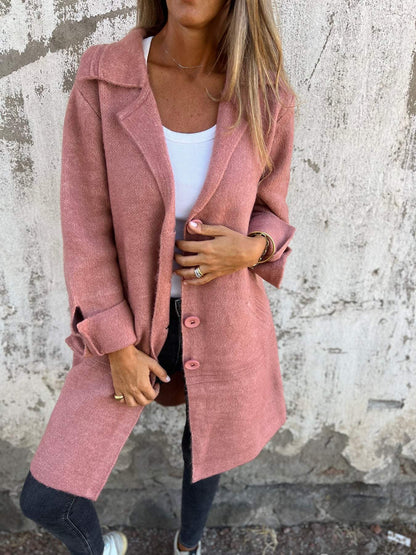 Casual Lapel Wool Single Breasted Long Coat(BUY 2 FREE SHIPPING)
