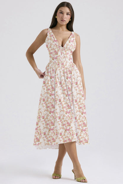 Stylish Floral Print V-Neck Swing Dress🌺Buy 2 Free Shipping
