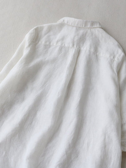 Literary And Retro Cotton Linen Shirt Dress
