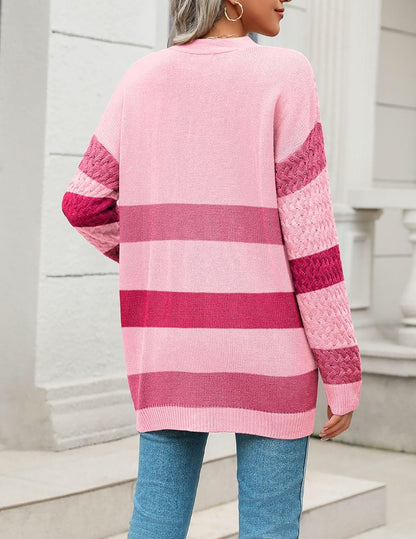Zeagoo Womens 2024 Long Sleeve Chunky Cable Knit Fall Cardigans Sweaters Button Down Open Front Outerwear with Pockets