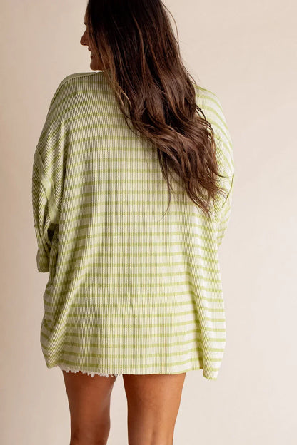 Women's Oversized High Neck Urban Ribbed Striped Top (Buy 2 Free Shipping)