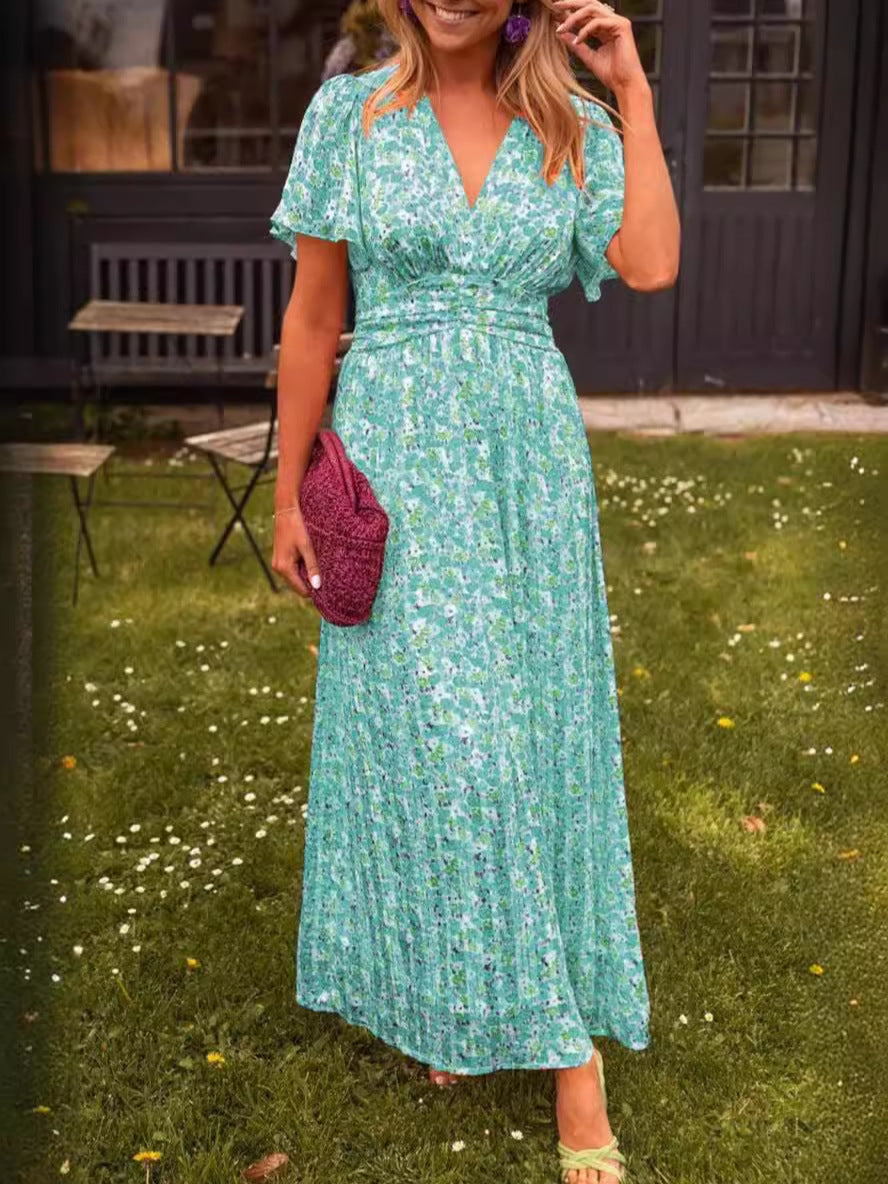 🔥Up to 69% OFF Today🔥Women Summer 2025 Elsie Classic V-Neck Floral Dress