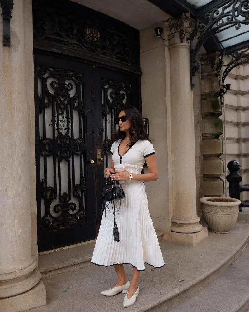 JOLENE Knit Top And Midi Skirt Set