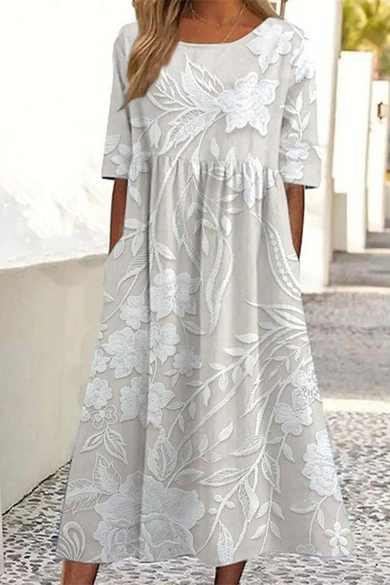 Women's Retro Floral Print Dress