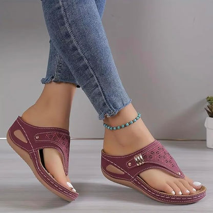 Flip Flops for Women Wedge Sandals with Arch Support Wedge Heel Vintage Wide Width Sandals
