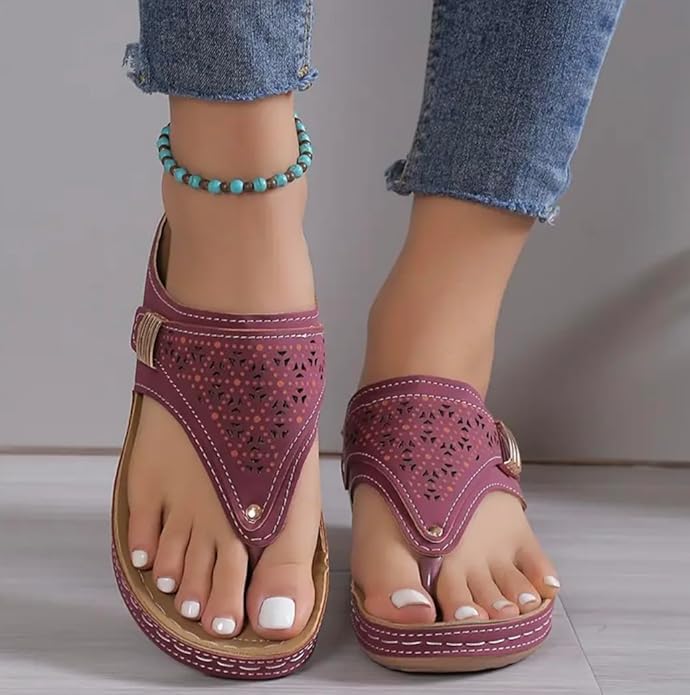Flip Flops for Women Wedge Sandals with Arch Support Wedge Heel Vintage Wide Width Sandals