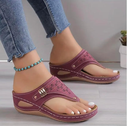 Flip Flops for Women Wedge Sandals with Arch Support Wedge Heel Vintage Wide Width Sandals